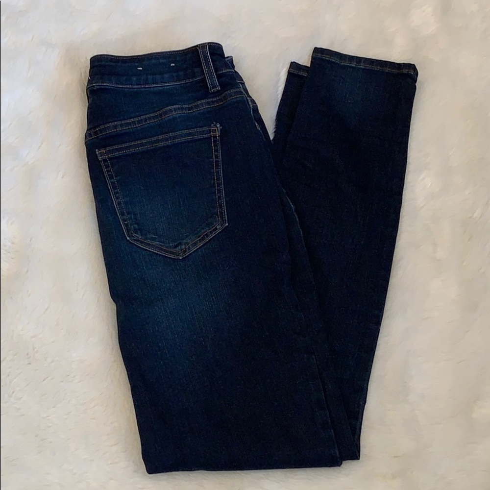 Francesca's Harper Heritage Dark Wash Button Fly
